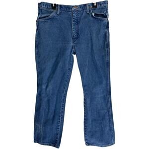 Vintage Wrangler Jeans Size 36 Blue Denim 100% Cotton Made in USA Workwear STAIN